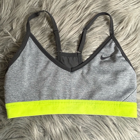 Nike Pro Indy Sports Bra Gray Sports Bra Size XS - Picture 3 of 5